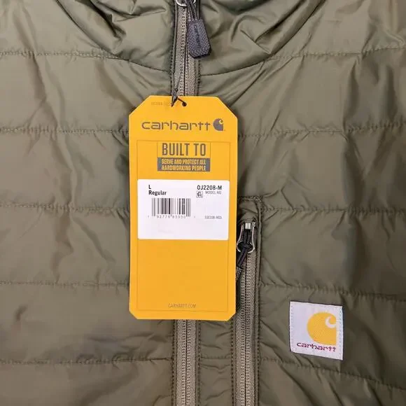 Carhartt Mens Gilliam Rain Defender Jacket Size Large Green Insulated Zip Up - Picture 2 of 9